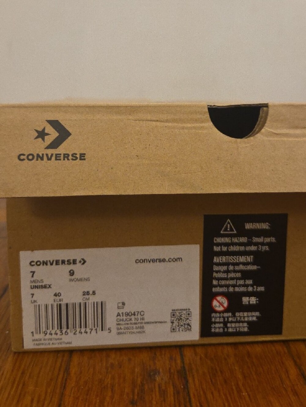 Converse x Collina Strada Chuck 70 Hi "Mellow Rose" Plaid  Men’s 7 / Women's 8.5 - Picture 8 of 8